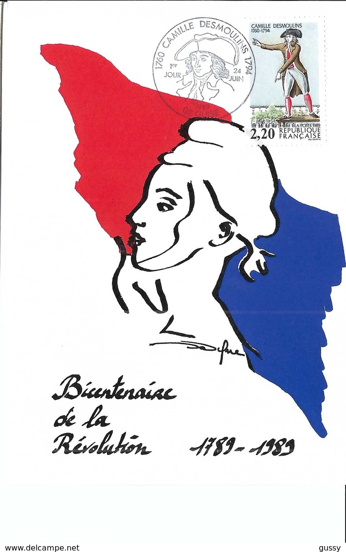 BICENTENAIRE DE LA REVOLUTION FRANCAISE 1789-1989: Jeu de 7 CP obl. 'Exposition ''Philexfrance '89''  TTB