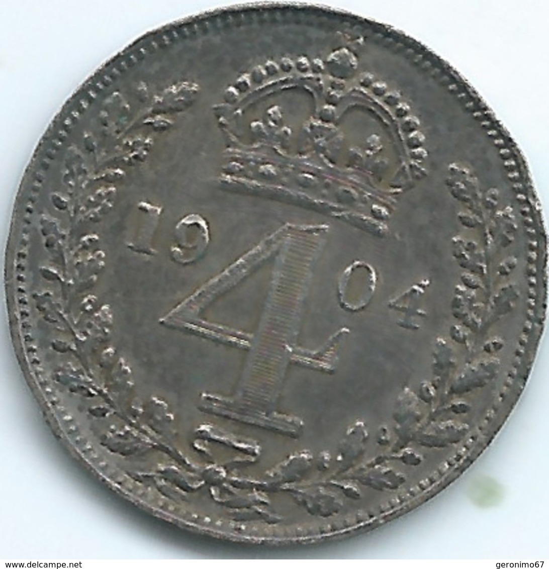 United Kingdom / Great Britain - 1904 - 4 Pence - Edward VII - KM798 - Only 12,000 Minted - G. 4 Pence/ Groat