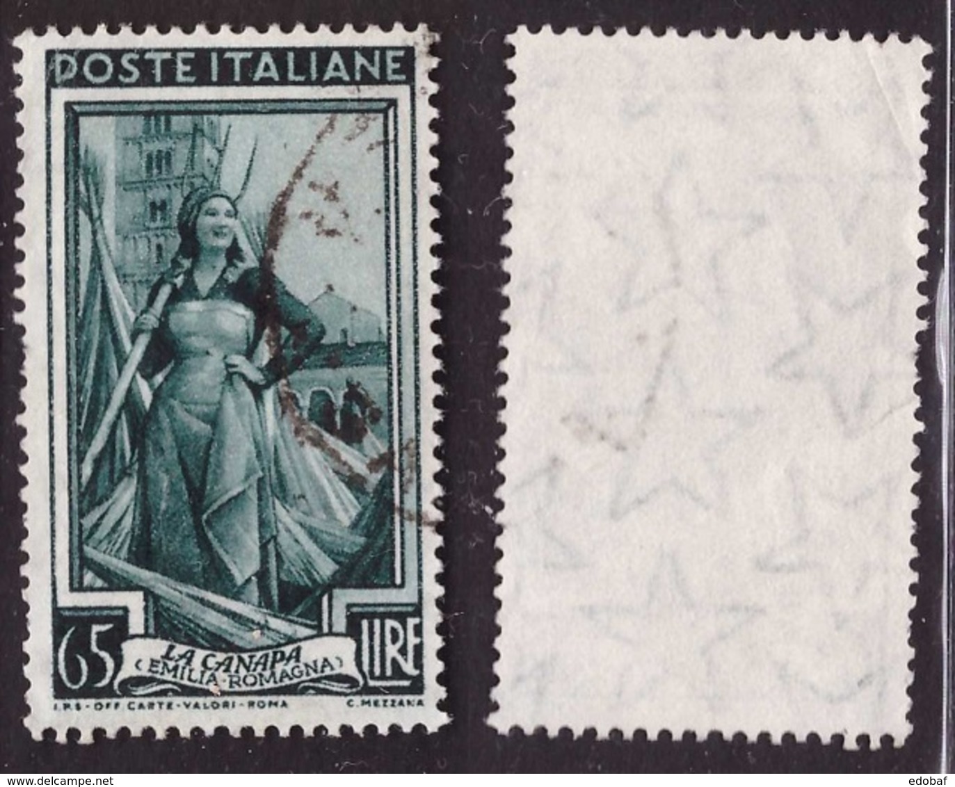 Italia Repubblica, 65 Lire Italia Al Lavoro Filigrana Stelle Usato       -AM36 - 1946-60: Gebraucht