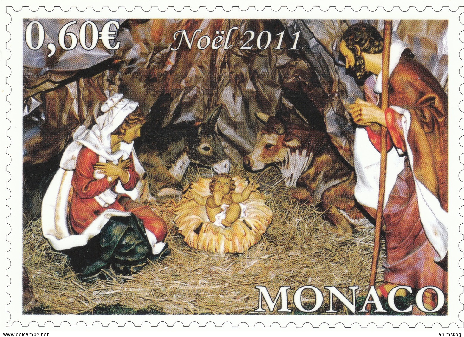 Monaco 2011, Postkarte Weihnachten Mit Sonderst. / Monaco 2011, Postcard With Special Postmark, Christmas - Cartas & Documentos