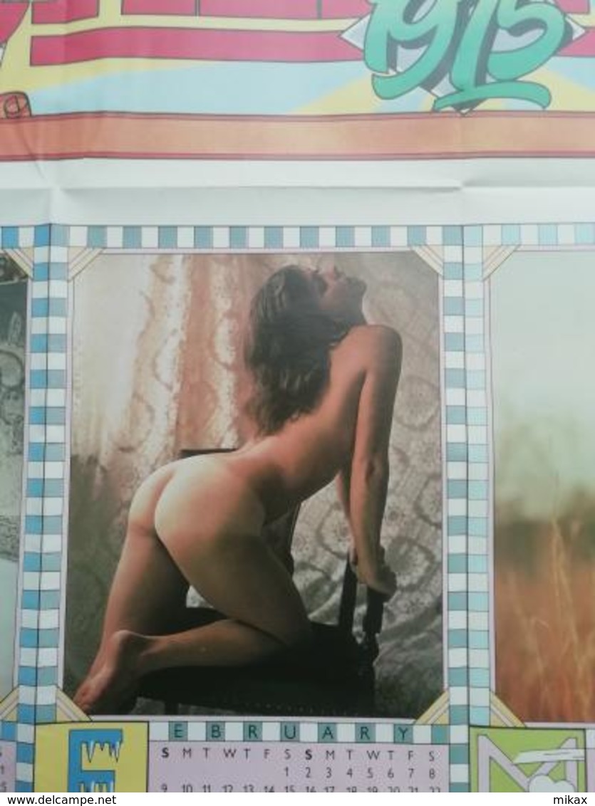 Rare Penthouse 1975 Wall Chart Calendar And Rare Poster On Back - Double Sided - Nude - Grand Format : 1971-80