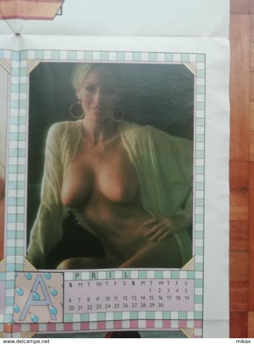 Rare Penthouse 1975 Wall Chart Calendar And Rare Poster On Back - Double Sided - Nude - Grand Format : 1971-80