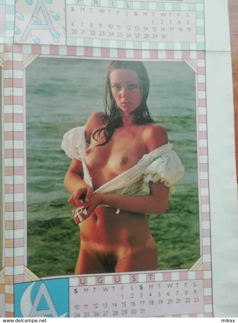 Rare Penthouse 1975 wall chart calendar and rare poster on back - double sided - nude