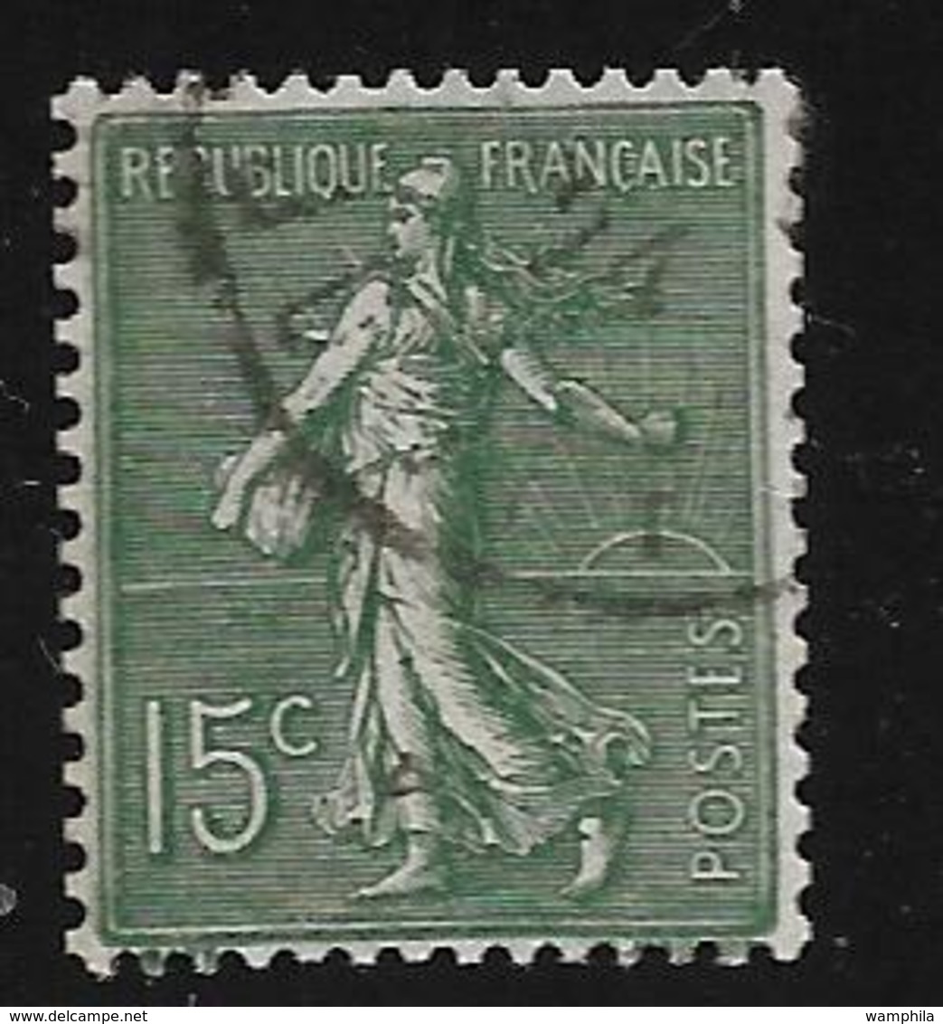France Roulette N°130f Vert-gris Type (VI) Oblitéré Cote 210€. - Coil Stamps