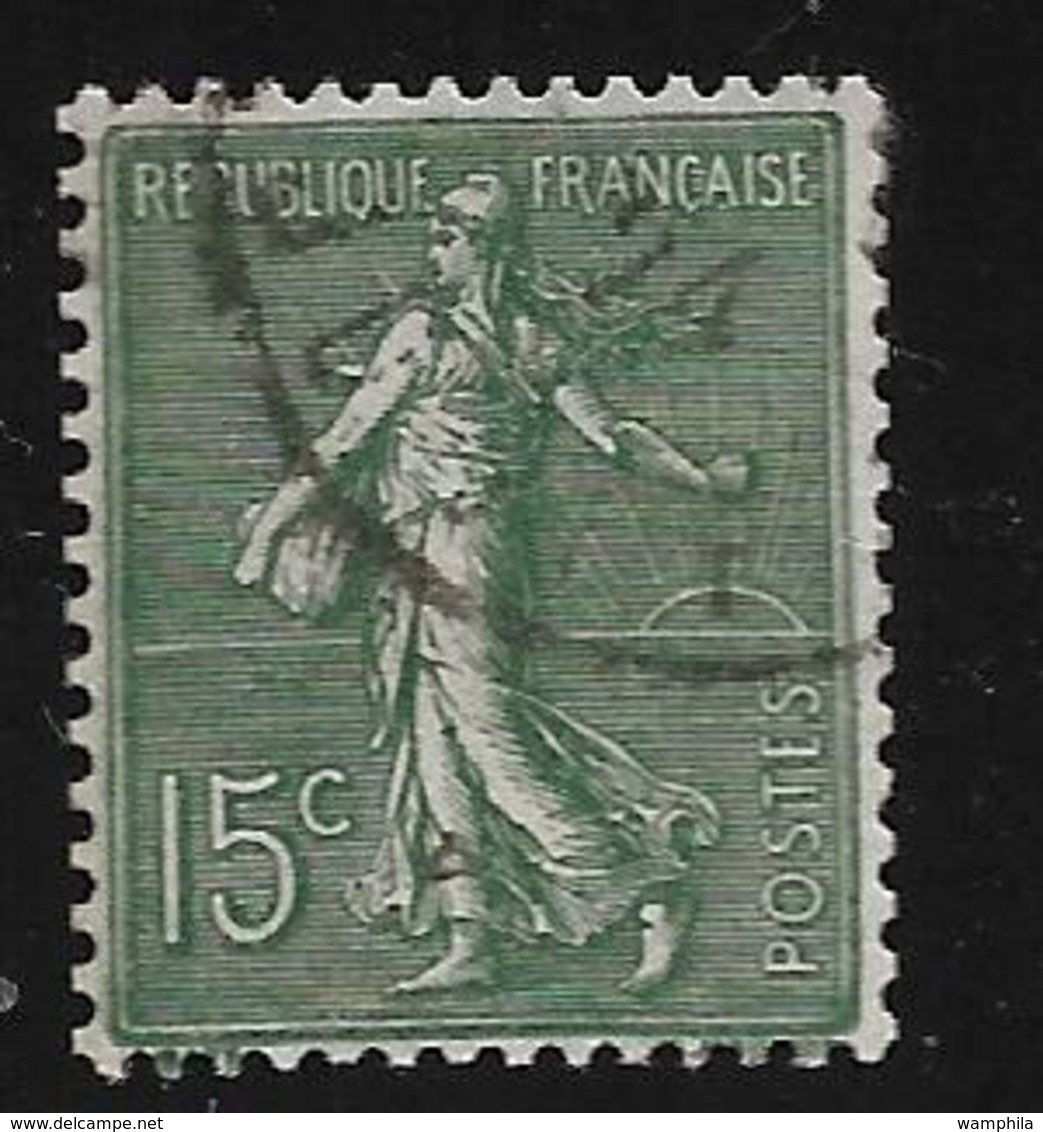 France Roulette N°130f Vert-gris Type (VI) Oblitéré Cote 210€. - Rollo De Sellos