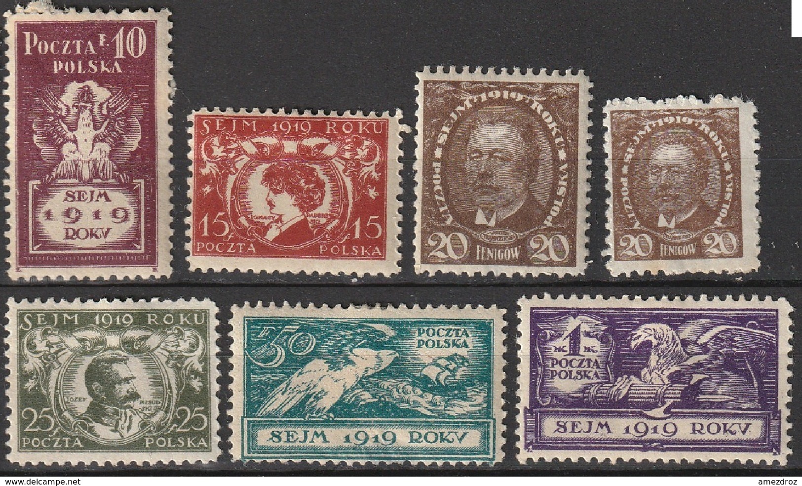 Pologne 1919 N° 99-105 Présentation Du Parlement Polonais (G5) - Unused Stamps