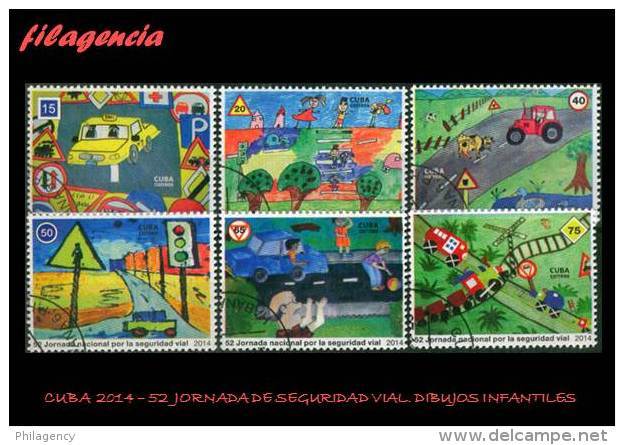 USADOS. CUBA. 2014-48 52 JORNADA DE LA SEGURIDAD VIAL. DIBUJOS INFANTILES - Gebraucht