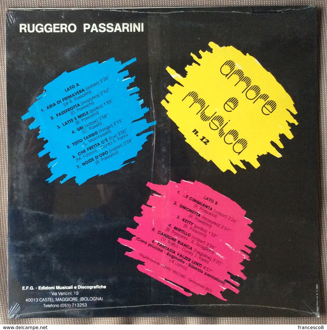 LP 33 - RUGGERO PASSARINI FISARMONICA E ORCHESTRA . AMORE E MUSICA N 12 - Altri - Musica Italiana
