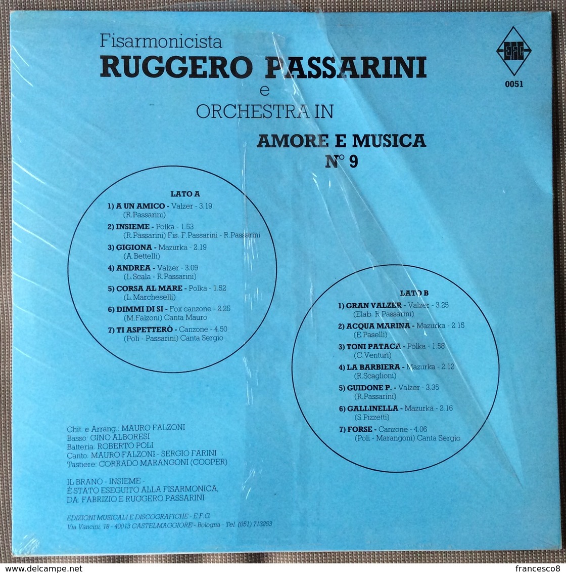 LP 33 - RUGGERO PASSARINI FISARMONICA E ORCHESTRA . AMORE E MUSICA N 9 - Altri - Musica Italiana