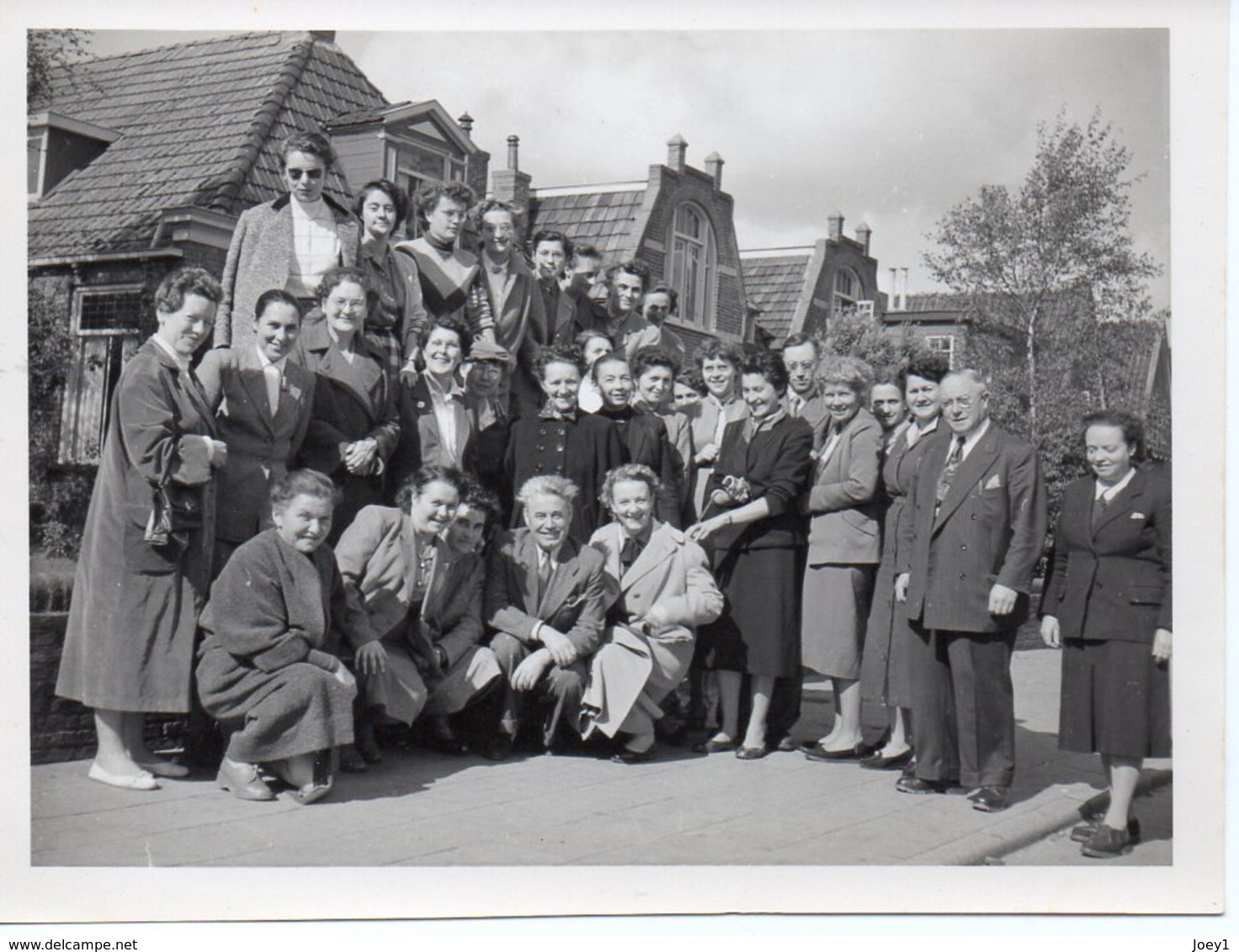 Photo Hollande(nederland) Années 50 Format 9/12  Groupe De Personnes. - Orte