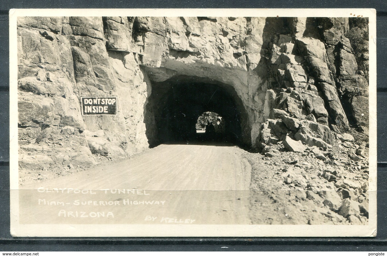 Real Photo B&W Postcard MIAMI SUPERIOR HIGHWAY, Claypool Tunnel, Arizona - Other & Unclassified