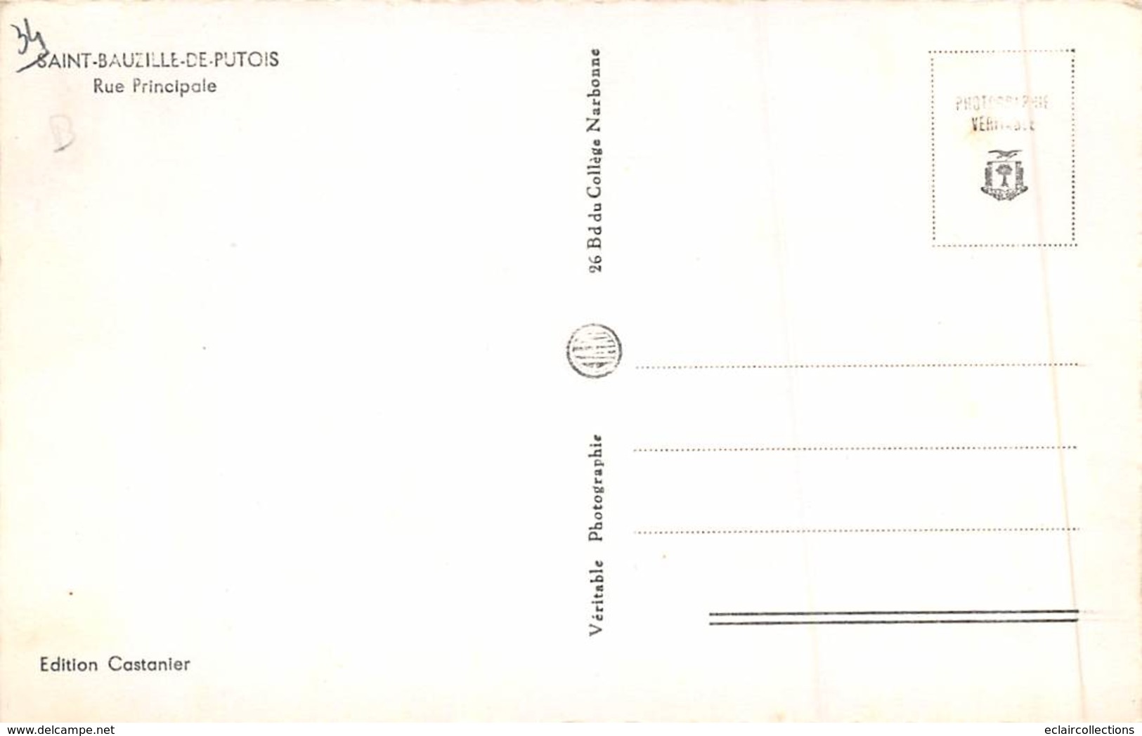 Saint Bauzille De Putois       34        Rue Principale     (voir Scan) - Autres & Non Classés