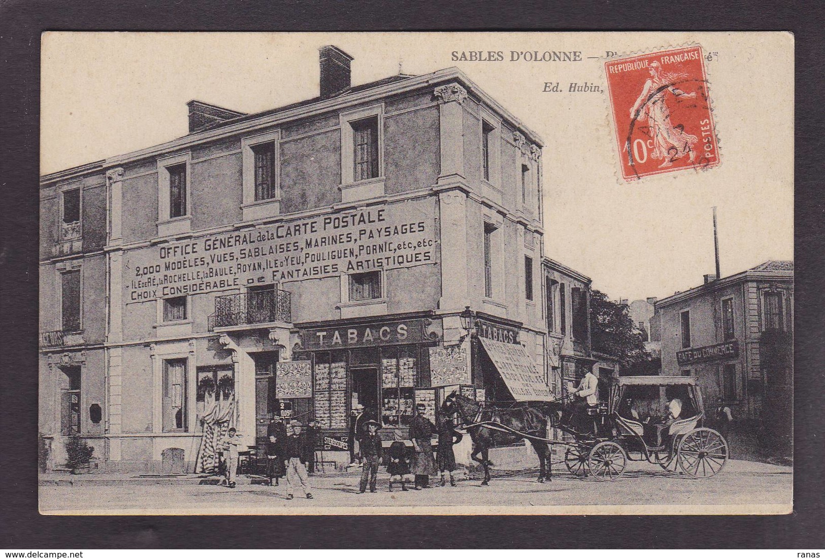 CPA Sur La Carte Postale Magasin Commerce Shop Les Sables D'Olonne Vendée Circulé - Händler
