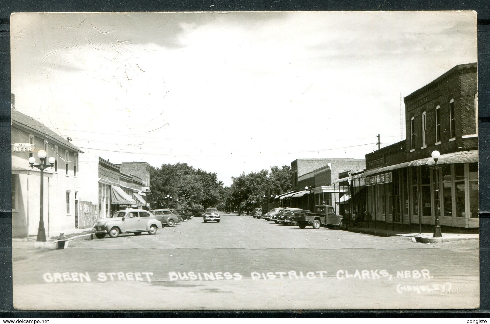 Real Photo B&W Postcard CLARKS, Nebraska - Green Street - Other & Unclassified