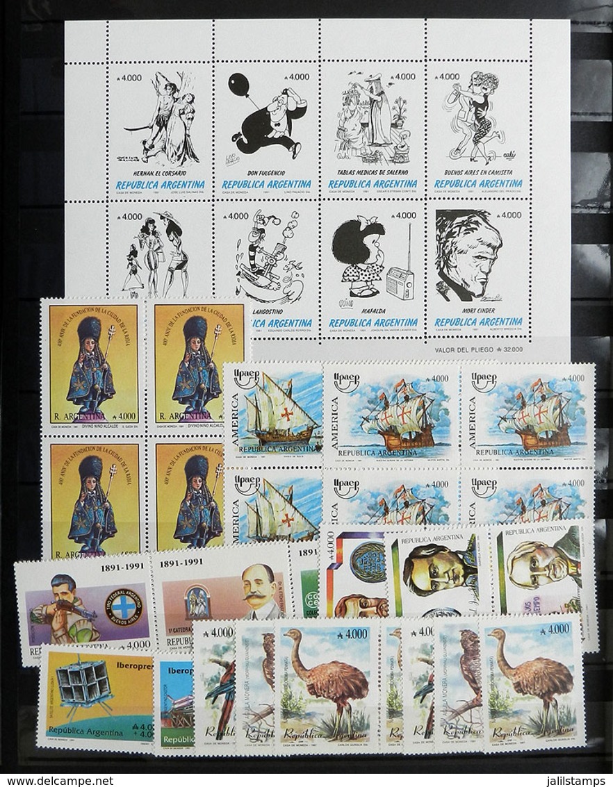 ARGENTINA: Large Stockbook With Very Good Stock Of Stamps, Most Commemorative And Modern, ALL OF EXCELLENT QUALITY, With - Lots & Serien