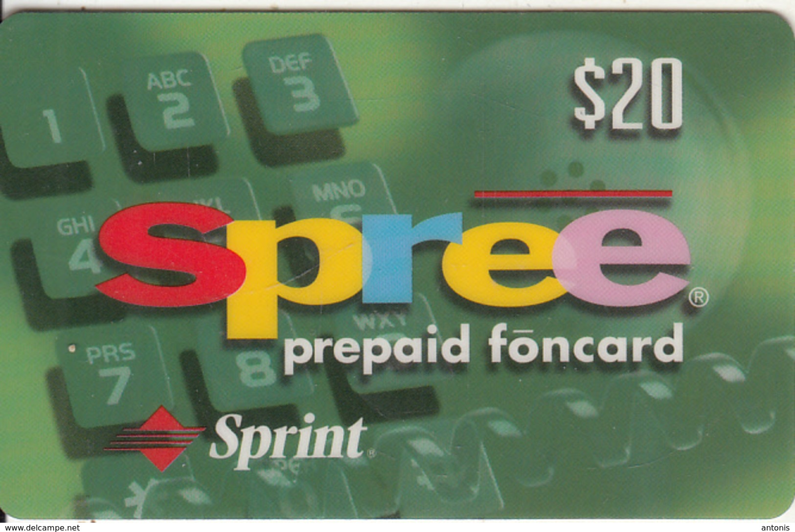 USA - Spree, Sprint Prepaid Card $20, Exp.date 31/03/00, Used - Sprint