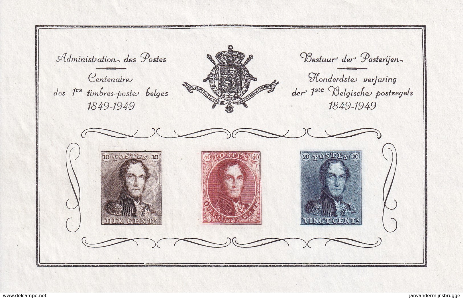 Honderdste Verjaring Der 1ste Belgische Postzegels 1849 - 1949 / Centenaire Des 1rs Timbres-poste Belges - 1924-1960