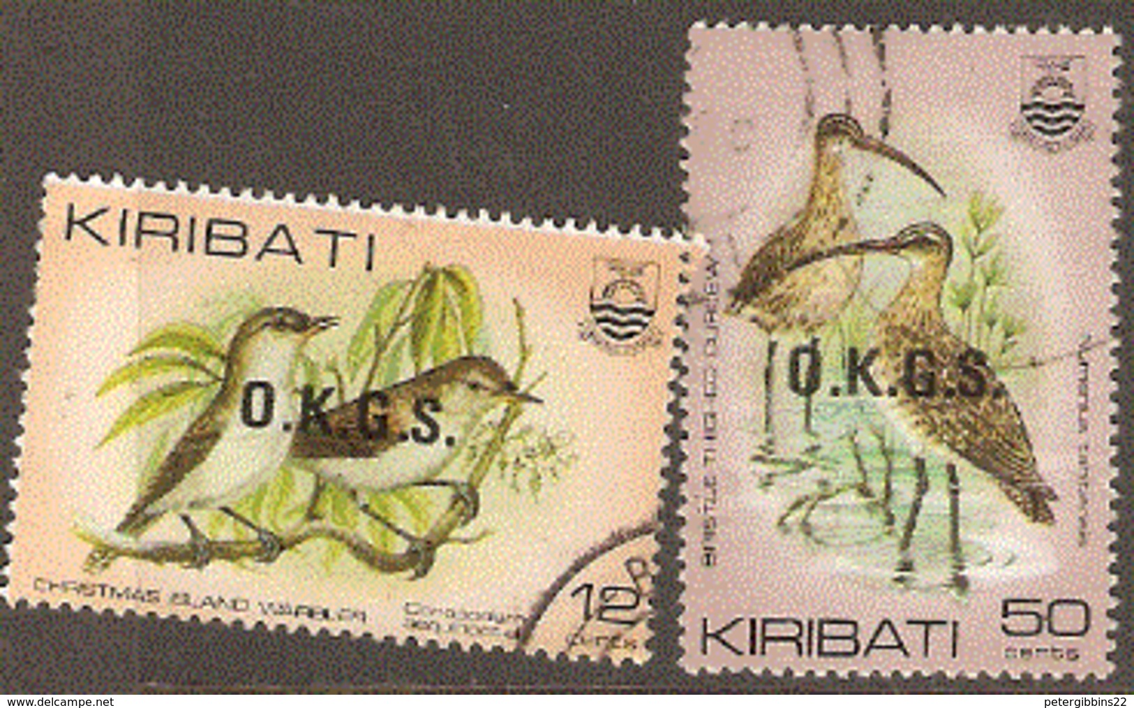 Kiribati 1983  SG 036,9  Birds  Overprted OKGS  Fine Used - Kiribati (1979-...)