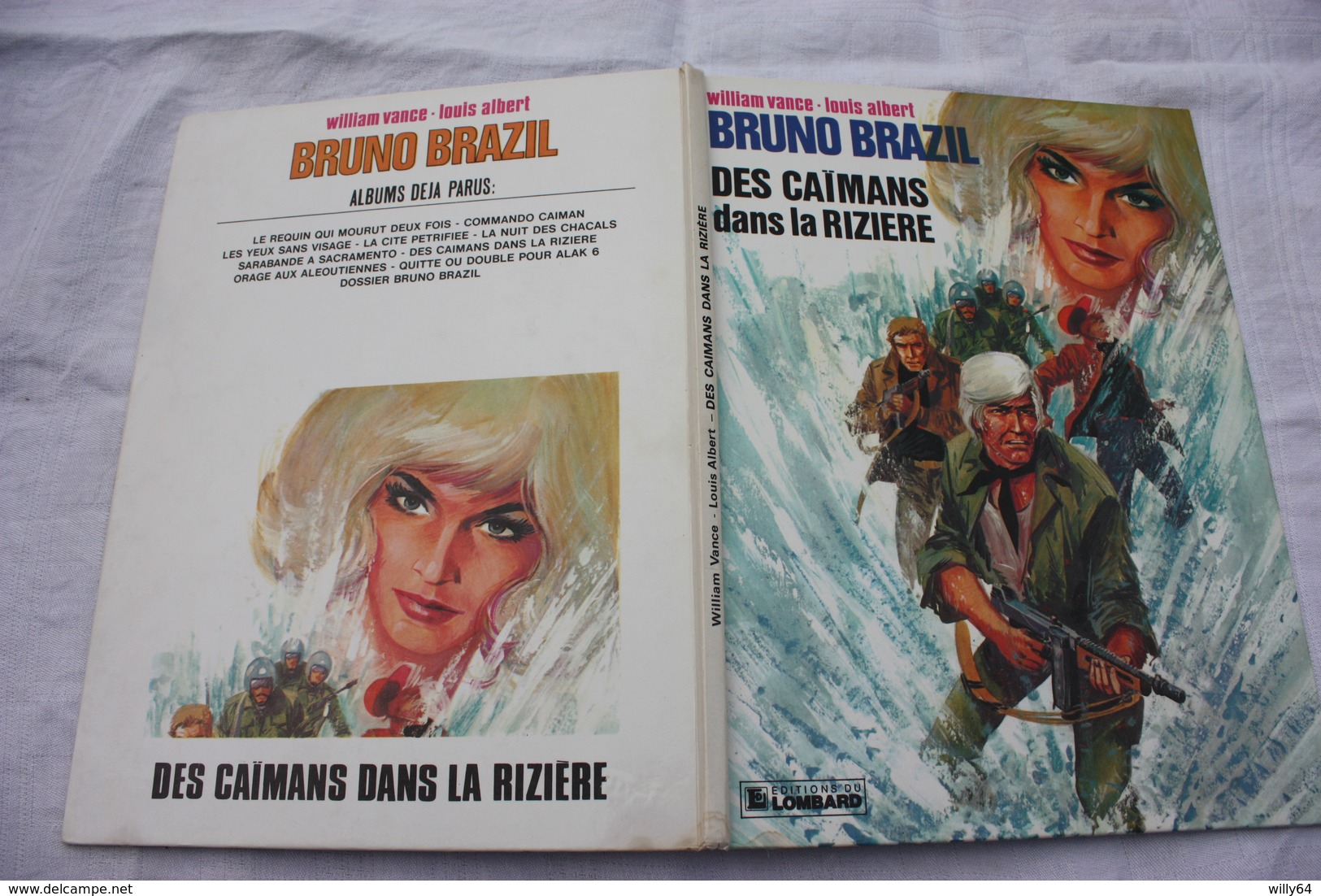 BRUNO BRAZIL   Des Caimans Dans La Rizière Editions: LOMBARD  EO 1975  CARTONNEE  Comme Neuve - Bruno Brazil