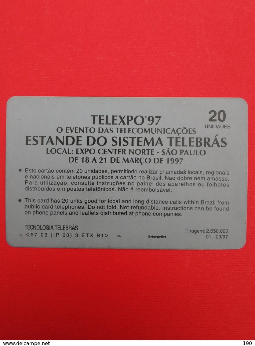 Telexpo'97,estande Do Sistema Telebras, Brasil, 20 Units - Opérateurs Télécom