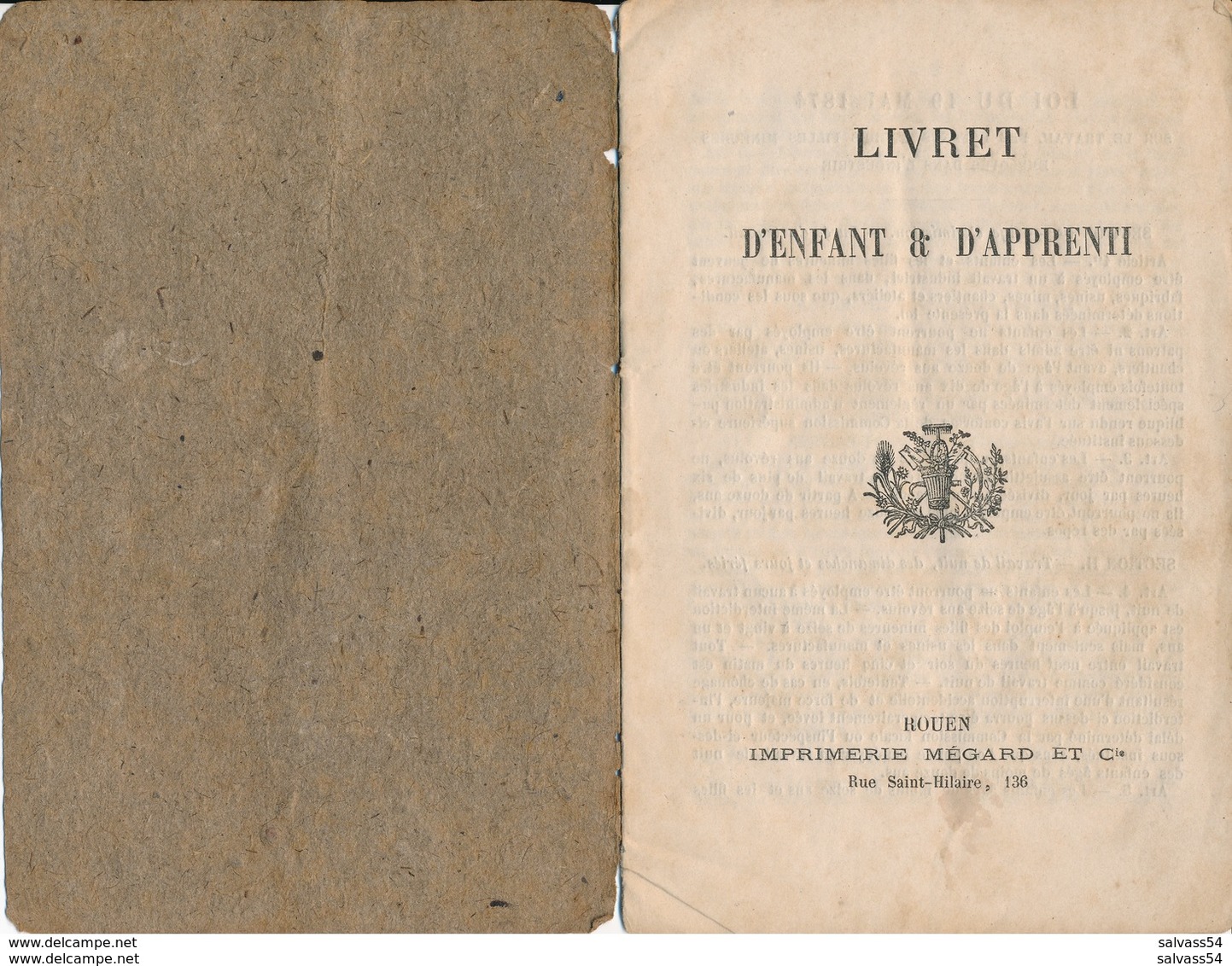 Livret D'Enfant Et D'Apprenti - Daté 1884 - Mairie De Rupt (Vosges) Pour Martin Marie-Amélie - Apprenti Tisserrand - Historical Documents