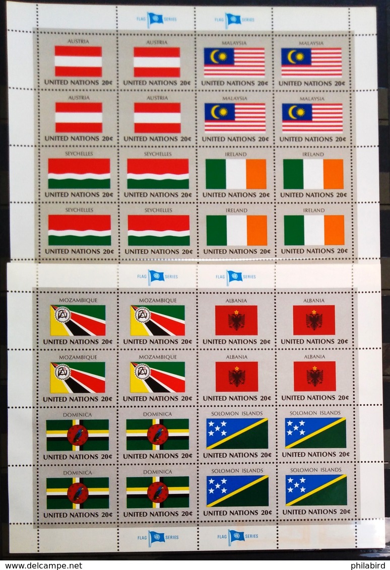NATIONS-UNIS  NEW YORK                   N° 365/380       4 FEUILLES                   NEUF** - Unused Stamps