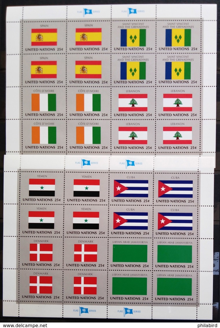 NATIONS-UNIS  NEW YORK                   N° 521/536             4 FEUILLES               NEUF** - Unused Stamps
