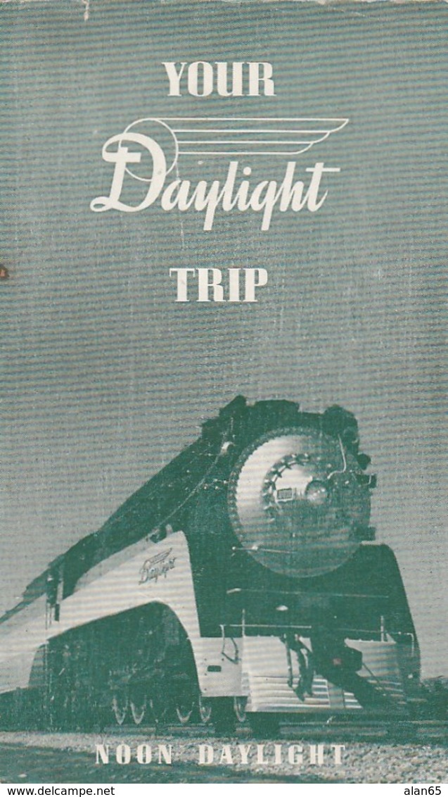 Southern California 'Daylighter' Southern Pacific Railroad Schedule & 5 Real Photo Postcards, Map - Eisenbahnen