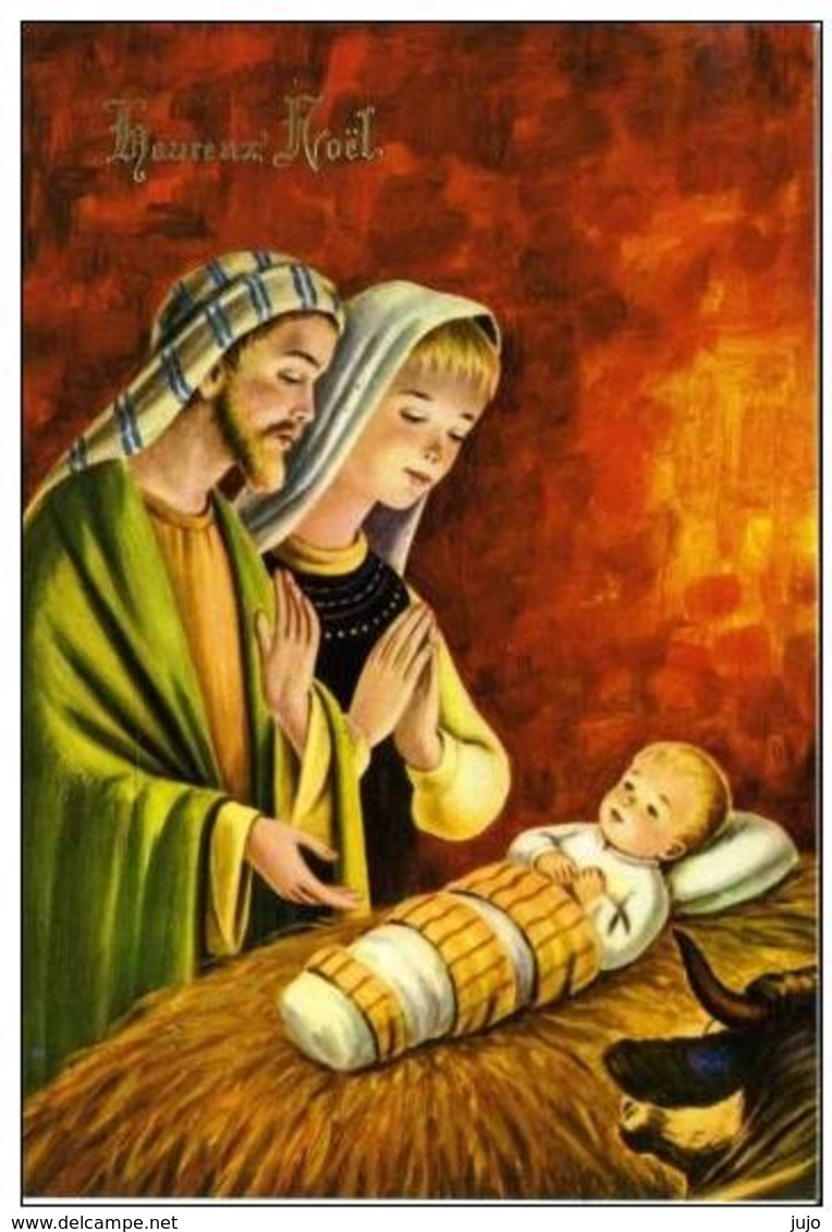 CPM - HEUREUX  NOEL - CRECHE - ENFANT JESUS  - MARIE - JOSEPH - Other & Unclassified