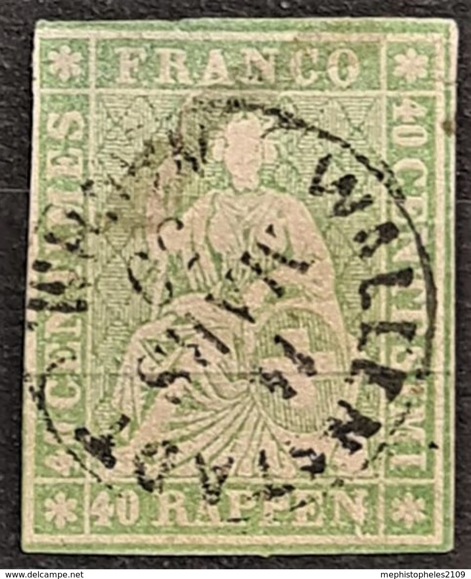 SWITZERLAND 1855/57 - WALLENSTADT Cancel - Sc# 29 - 40r - Usados