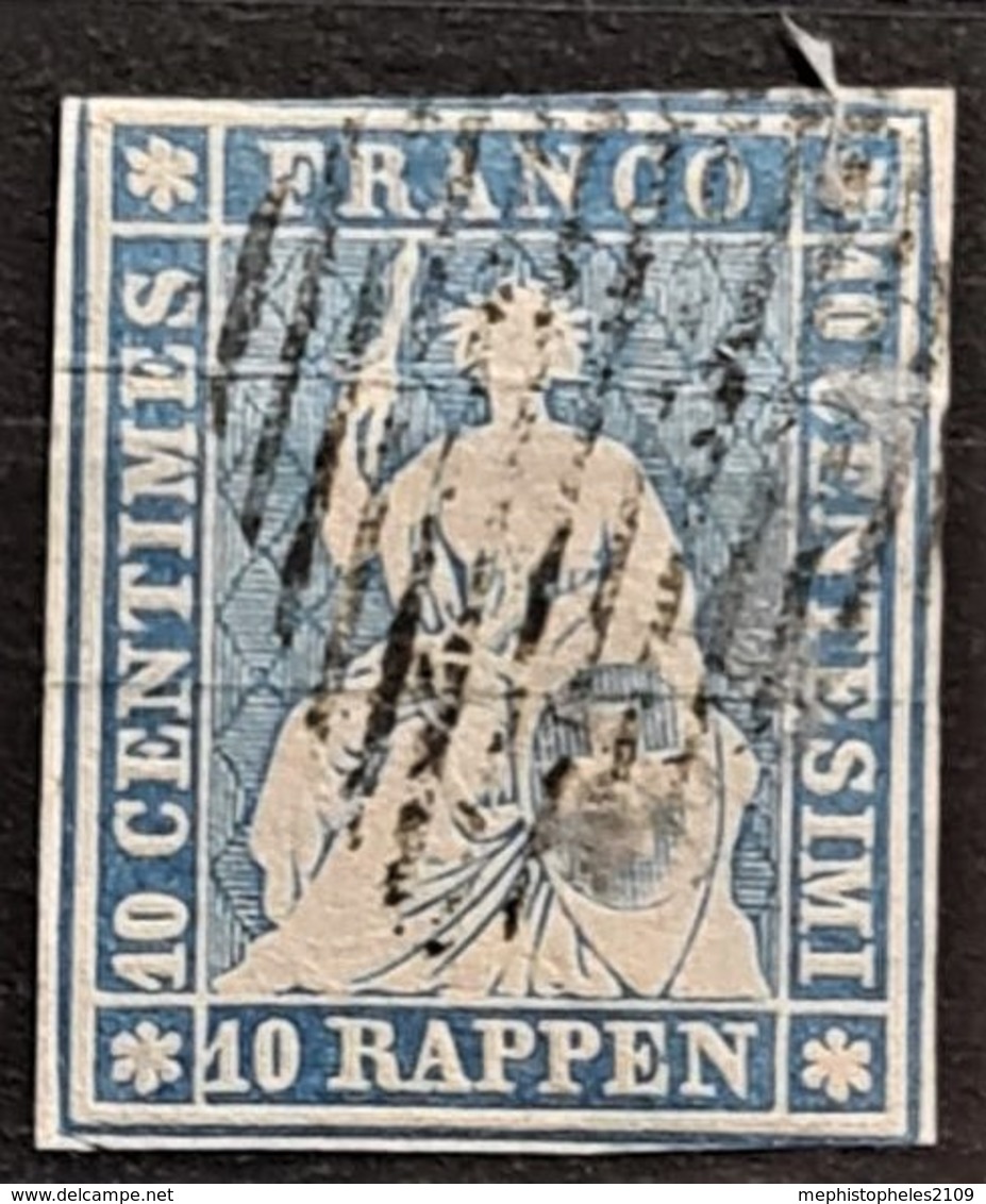 SWITZERLAND 1855/57 - Canceled - Sc# 27 - 10r - Gebraucht