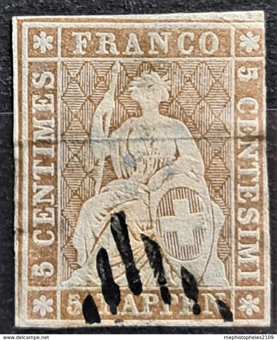 SWITZERLAND 1855/57 - Canceled - Sc# 24 - 5r - Oblitérés