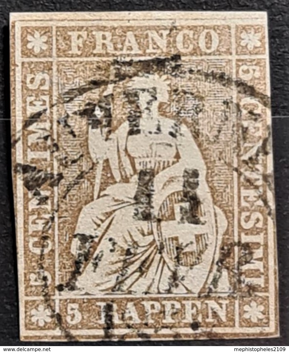 SWITZERLAND 1855/57 - Canceled - Sc# 24 - 5r - Usados