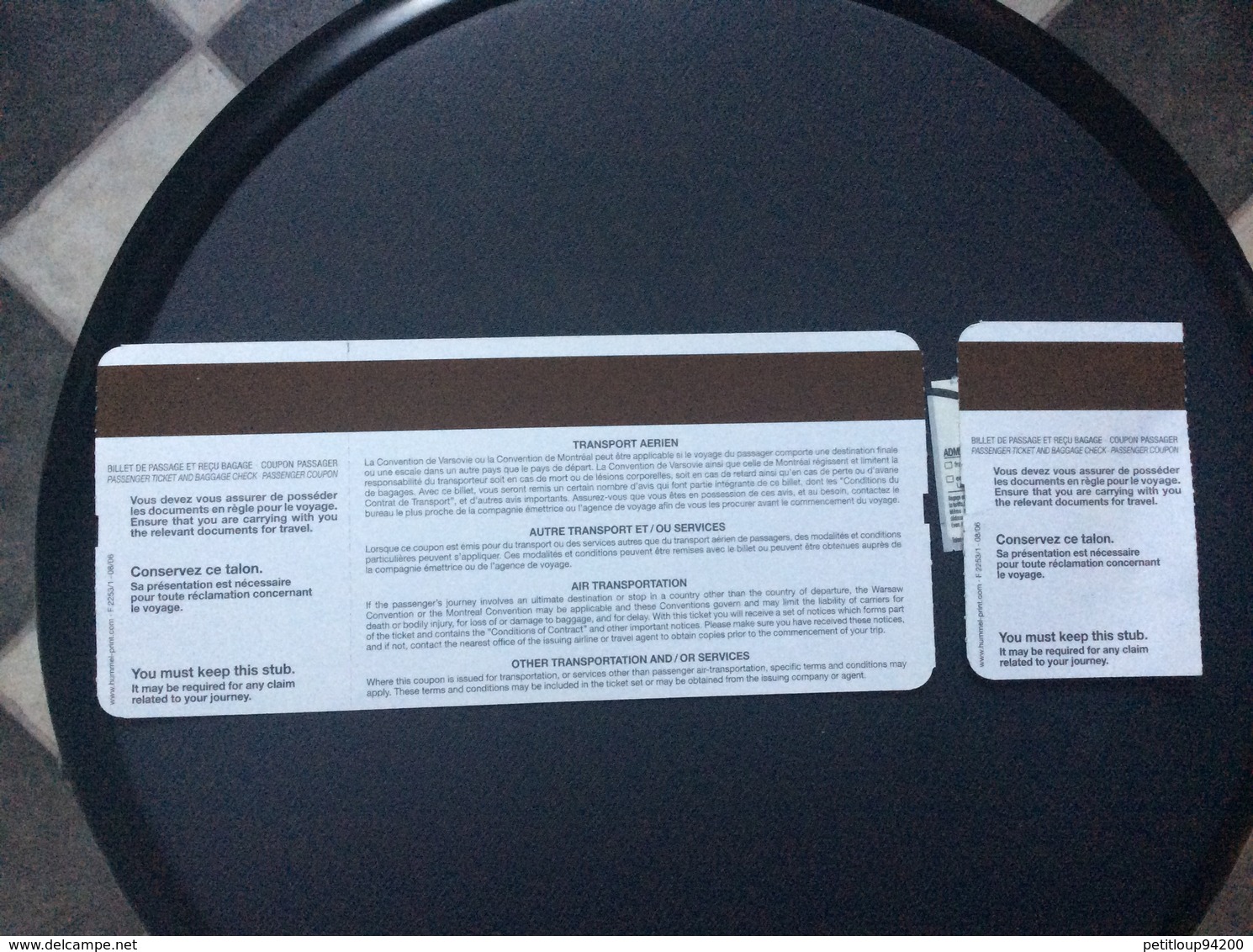 AIR FRANCE Billet De Passage Et Recu Bagage/Passenger Ticket And Bag Check PARIS>MOSCOU - Biglietti