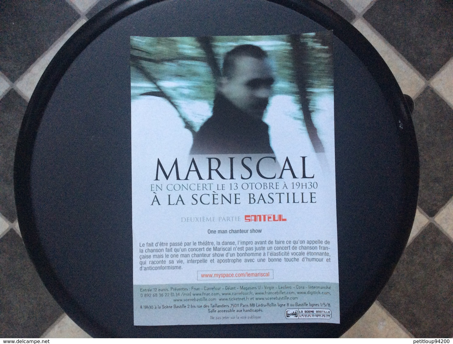 PUBLICITE  SANTEUIL En Concert  MARISCAL En Concert  SCÈNE BASTILLE - Manifesti & Poster