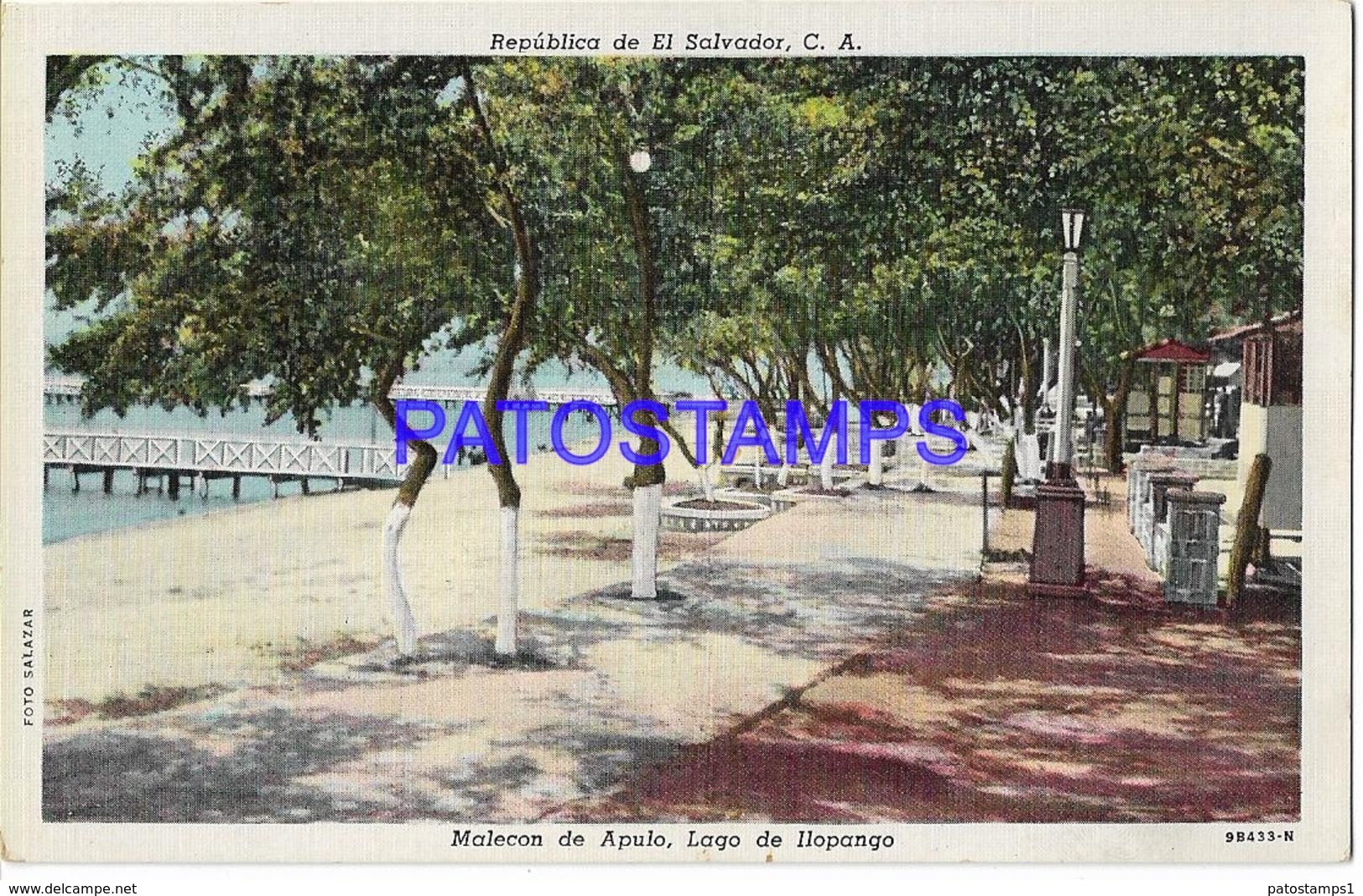 133626 EL SALVADOR C.A MALECON DE APULO LAGO DE ILOPANGO POSTAL POSTCARD - El Salvador