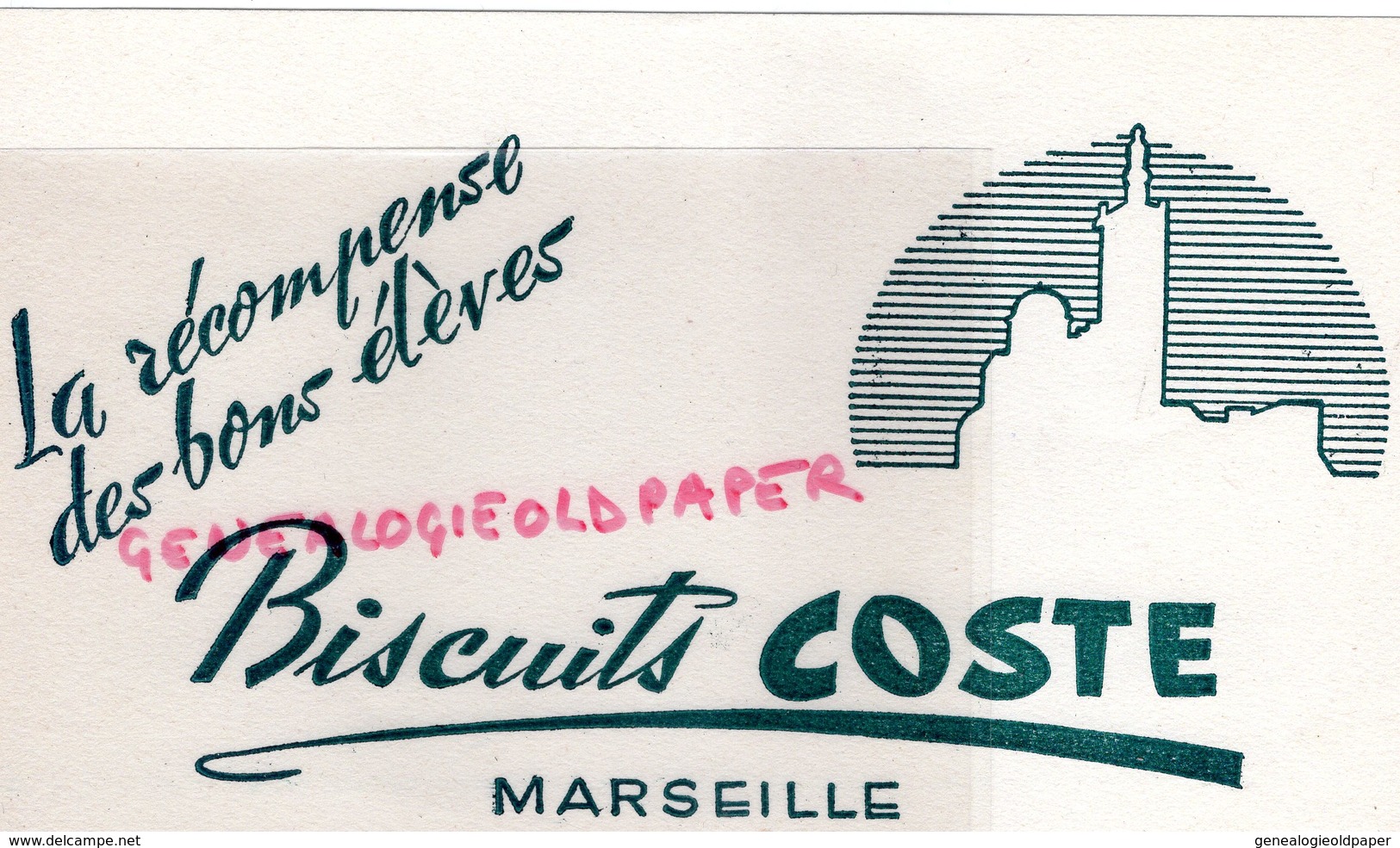 13- MARSEILLE - BUVARD BISCUITS COSTE- RECOMPENSE DES BONS ELEVES- ECOLE- BISCUIT - GATEAUX - CATHEDRALE - Alimentare