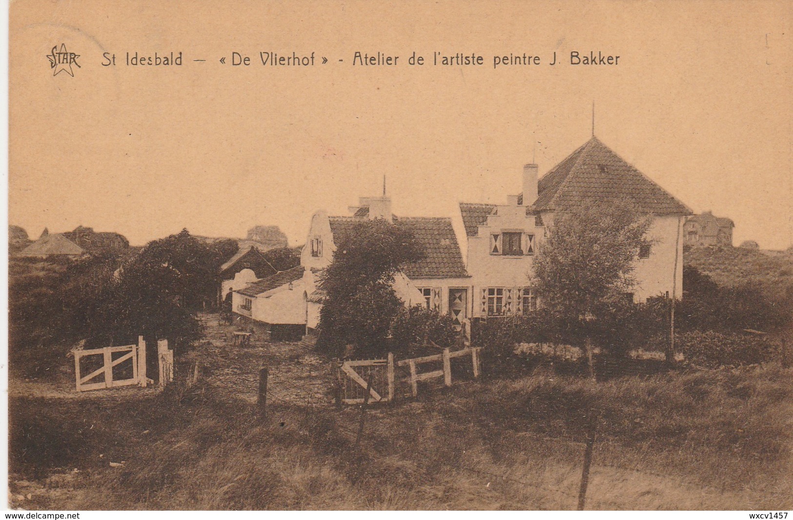 St Idesbald , Coxyde , Koksijde , " De Vlierhof  "  Atelier De L'artiste Peintre J. Bakker  ,( STAR ) - Koksijde