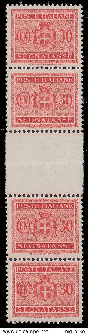 SEGNATASSE - Nuovo Stemma Senza Fasci (Senza Filigrana) 30 C. Arancio / Ponte Centrale - 1946 - Taxe