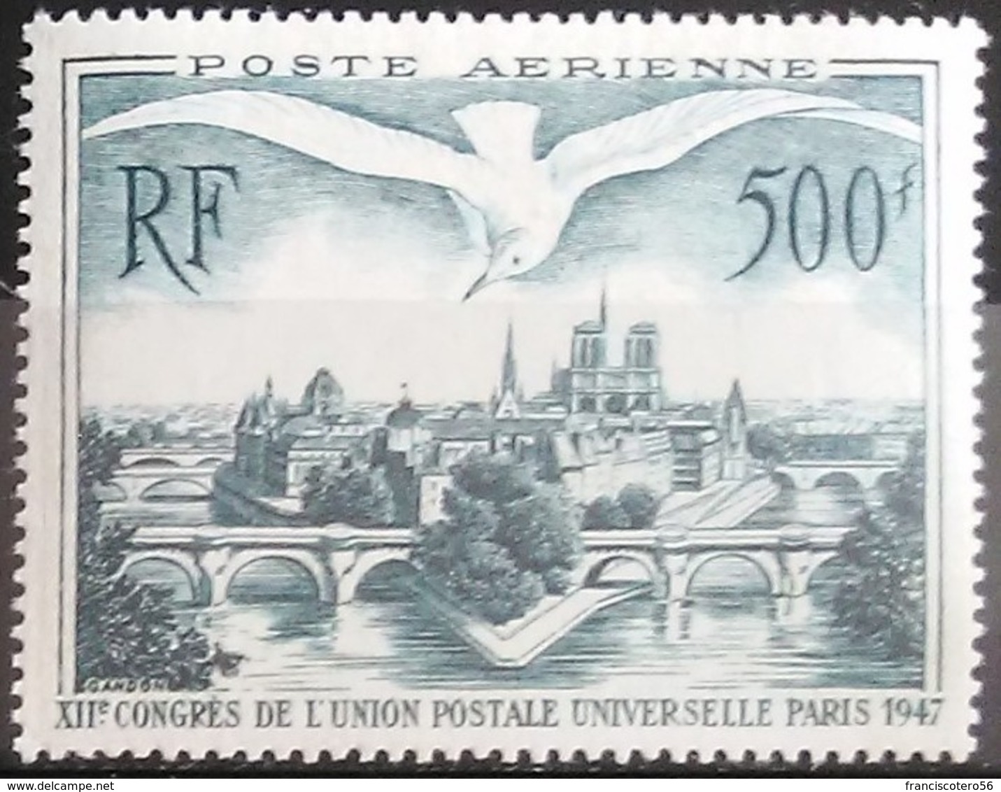 Francia: Año. 1947 - Aéreo. Lujo, XII Congreso De La U.P.U. - 1927-1959 Neufs