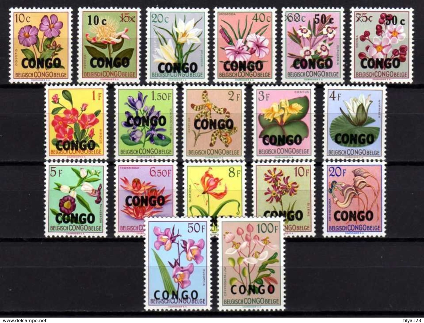 BELGIAN CONGO/RUANDA-URUNDI/RWANDA/Burundi/Katanga/Sud Kasai (1952-1963 Flowers, 7 Completed Sets) MNH SuperB C.V. € 533 - Autres & Non Classés