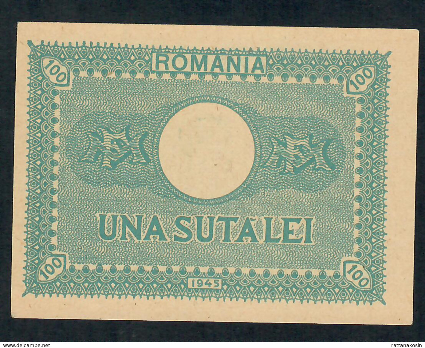 ROMANIA P78 100 LEI 1945 UNC. - Roumanie