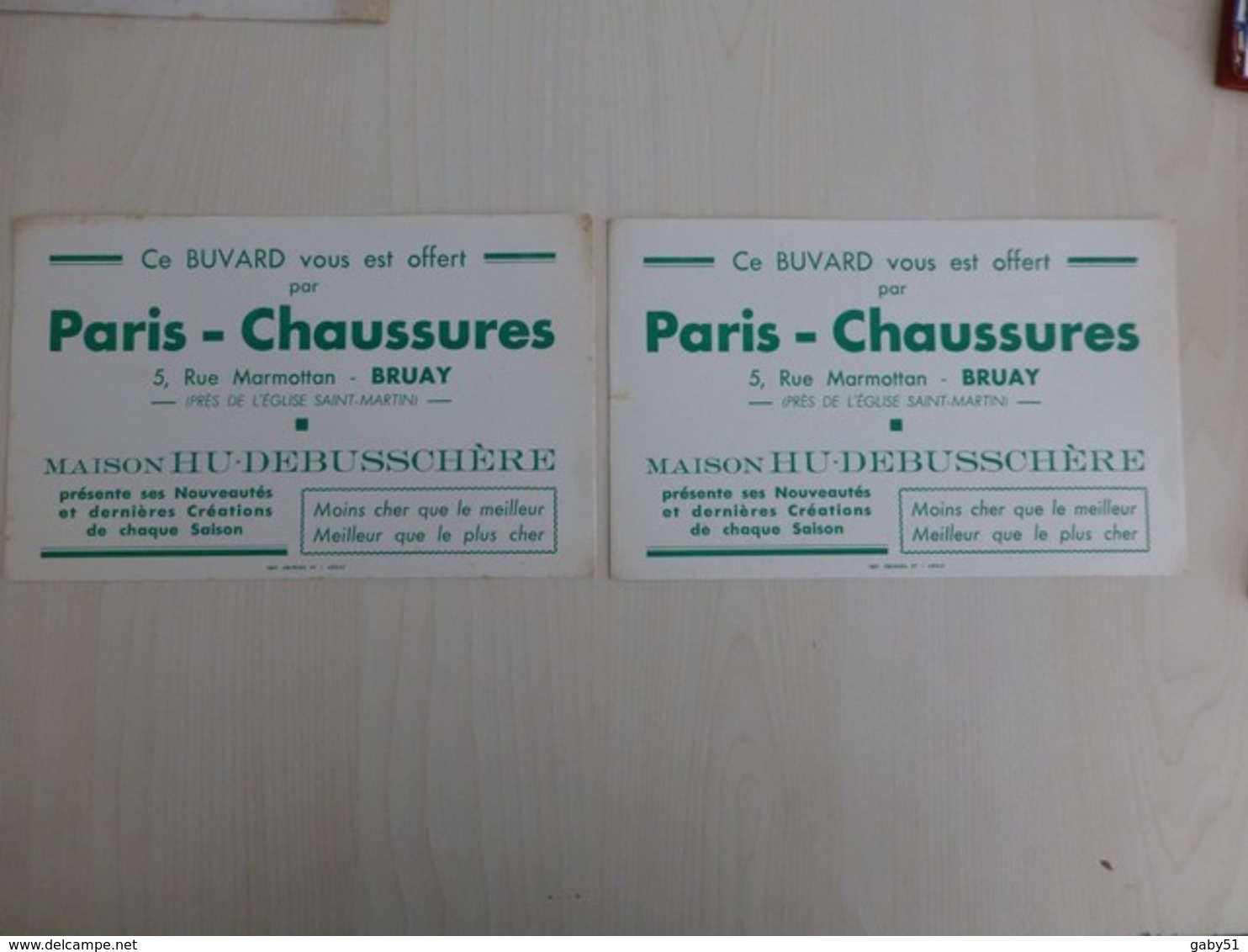BRUAY, Paris-Chaussures, Lot De 2 Buvards Anciens , Ref 1899 ; BU 023 - Altri & Non Classificati