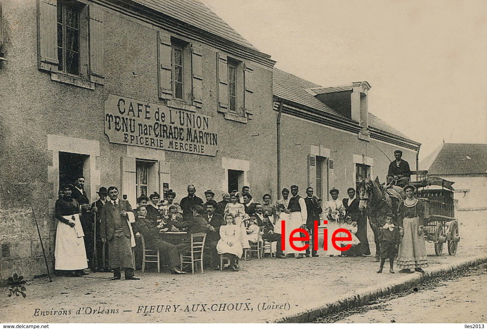 PHOTO : Fleury-Aux-Choux (Loiret), Café De L'Union, Photo D'une Ancienne Carte Postale, 2 Scans - Places