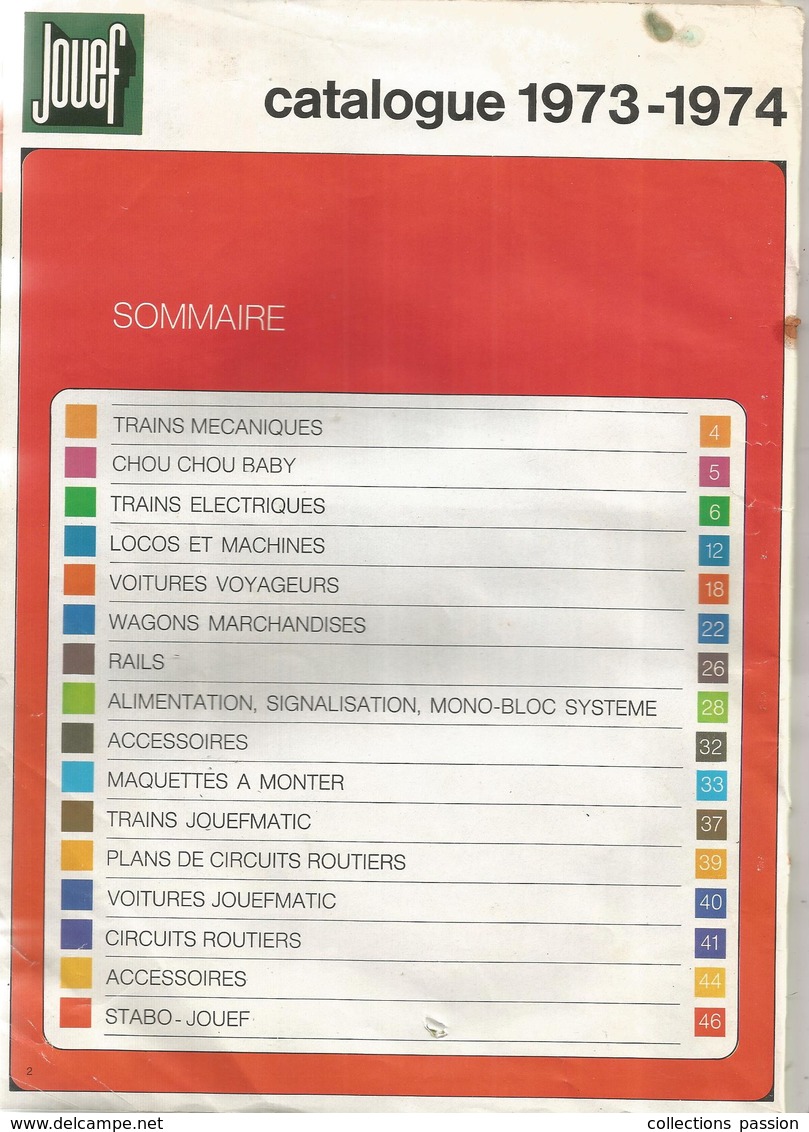 Catalogue JOUEF , 1973-1974 , Trains , 47 Pages ,4 Scans ,  Frais Fr 3.15 E - Otros & Sin Clasificación