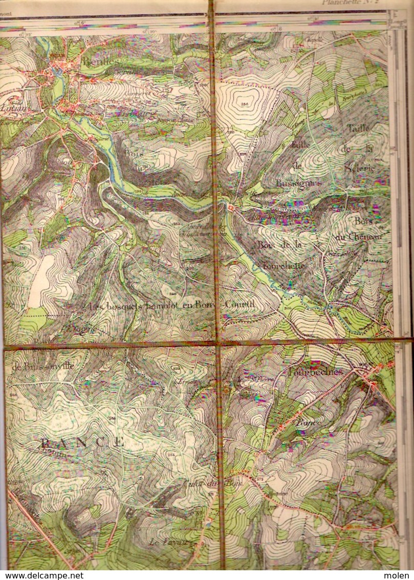 Situation 1871 CARTE ETAT MAJOR SUR TOILE 57/2 Sivry-RANCE RENLIES LE-FRIBOU SAUTIN MONTBLIART FOURBECHIES LA-RONCE S848 - Sivry-Rance