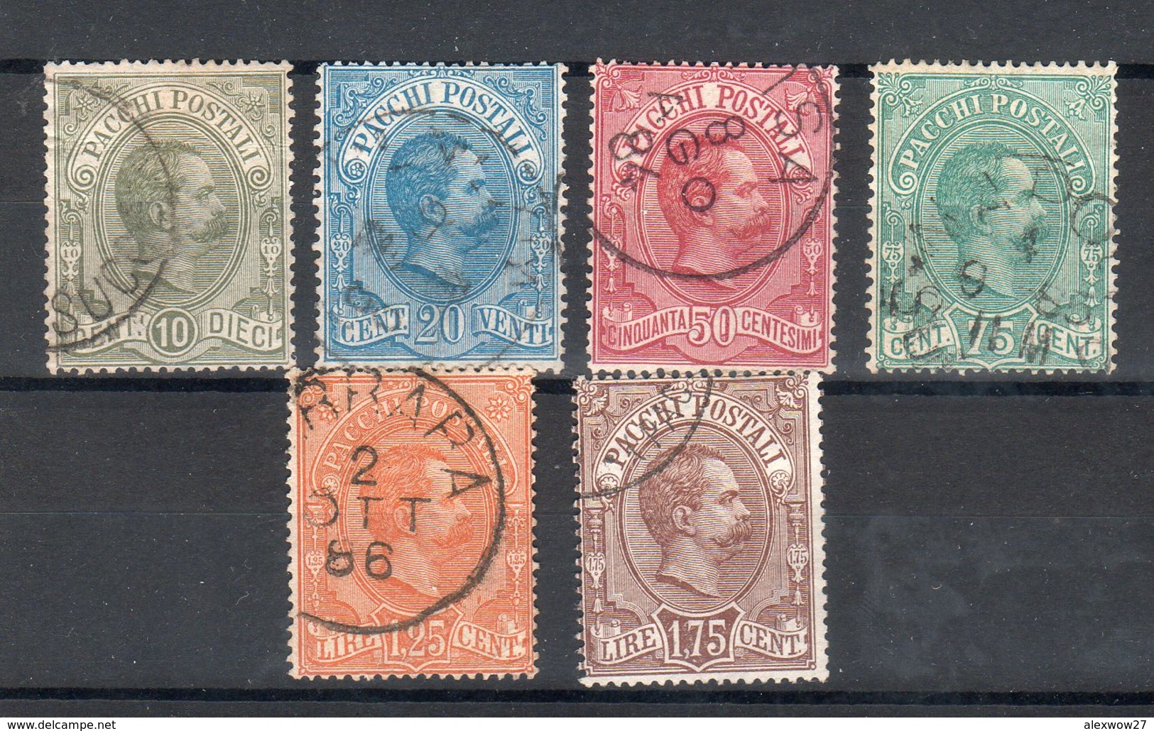 Italia / Regno 1884-86 Umberto I -- Pacchi Postali (Sass.1/6) US. - Colis-postaux