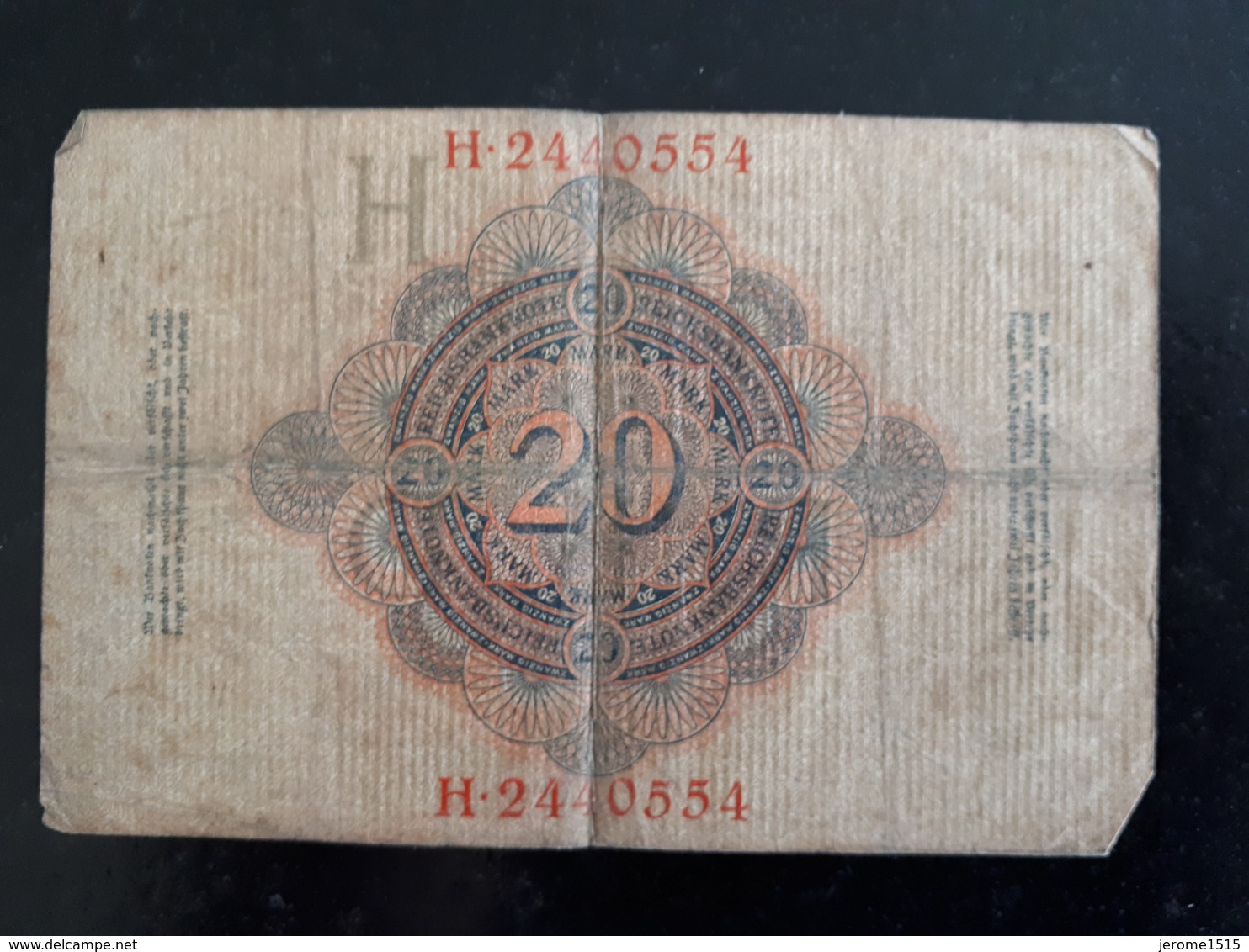 Billet Allemagne 20 Marks 21/04/1910  & - 20 Mark