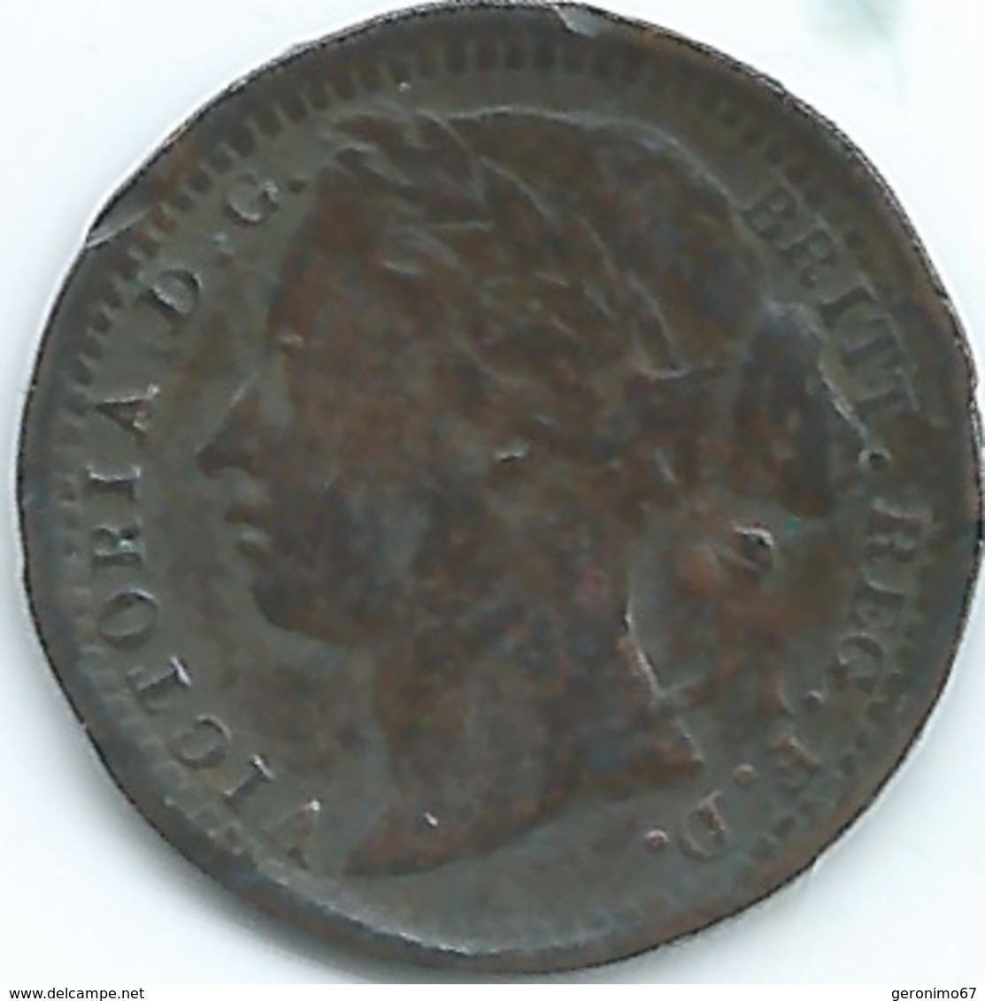 United Kingdom / Great Britain - 1878  - ⅓ Farthing / ¹⁄₁₂ Penny - Victoria - KM750 - Struck For Use In Malta - A. 1/3 Farthing