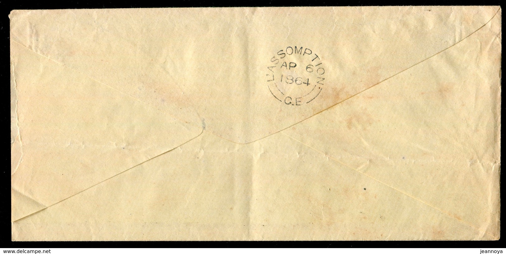 CANADA - LETTRE DE SAINTE JULIENNE LE 6/4/1864 POUR L'ASSOMPTION - TB & RARE - ...-1851 Vorphilatelie